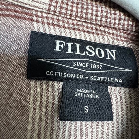 Filson Wool Blend Westerncore Plaid Button Shirt Brown SOldMoney Dark Academia - Picture 6 of 6